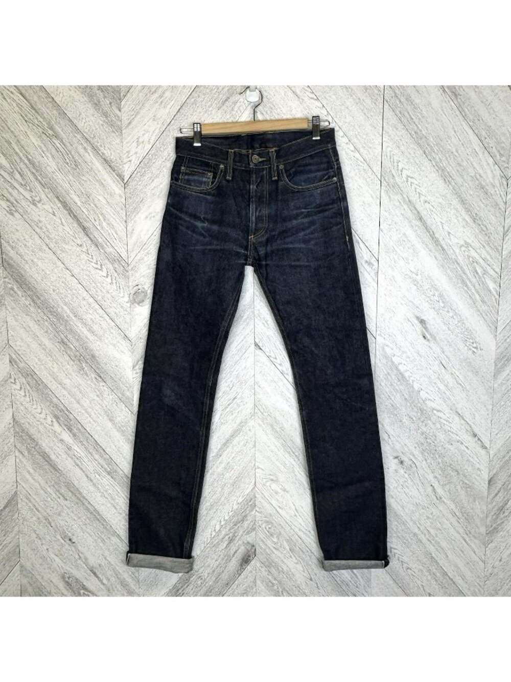 3sixteen ST-100X Selvedge Jeans Mens Size 28 Raw Denim Button Fly 35" Inseam USA